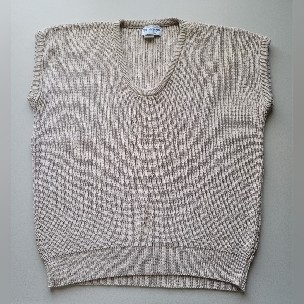 British Vogue Vintage Cream Cotton Vest Top